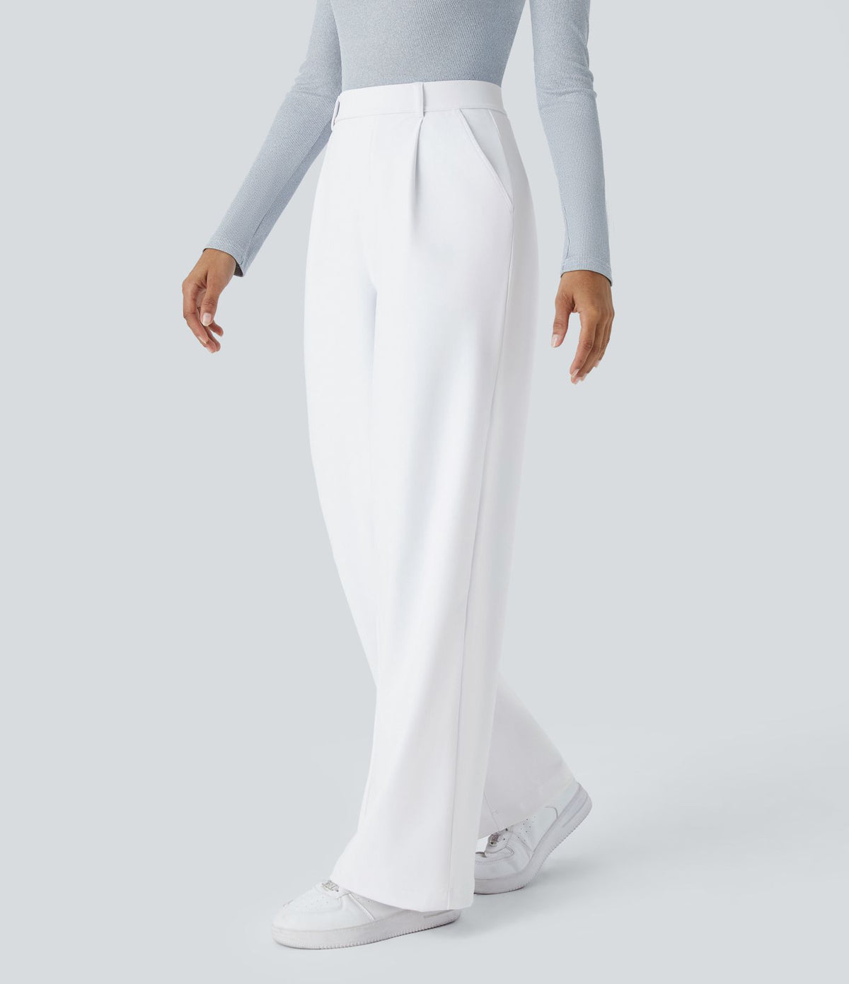 Loli - Pantalones  DayStretch, de corte recto y cintura alta, con bolsillos