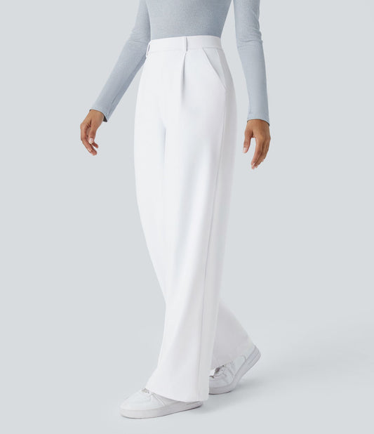 Loli - Pantalones  DayStretch, de corte recto y cintura alta, con bolsillos