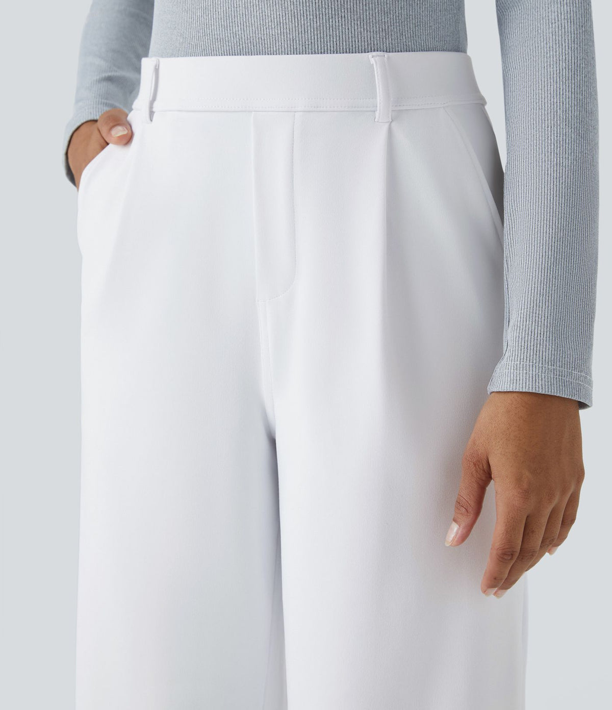Loli - Pantalones  DayStretch, de corte recto y cintura alta, con bolsillos