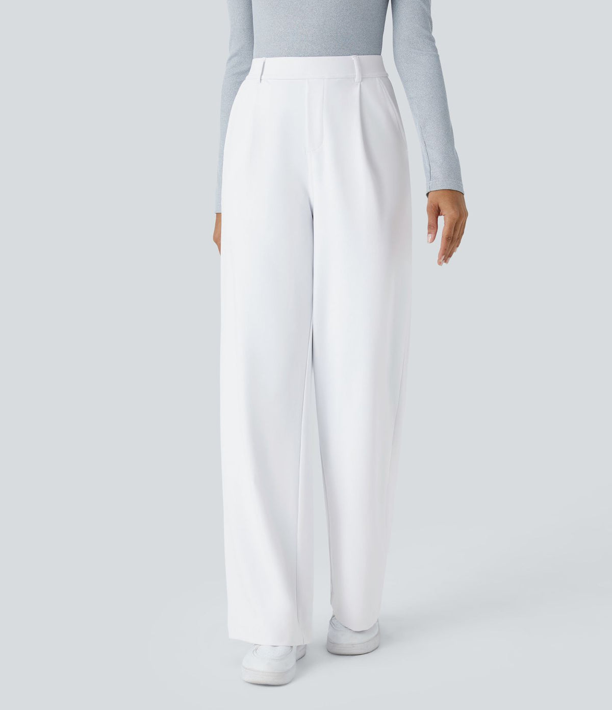 Loli - Pantalones  DayStretch, de corte recto y cintura alta, con bolsillos