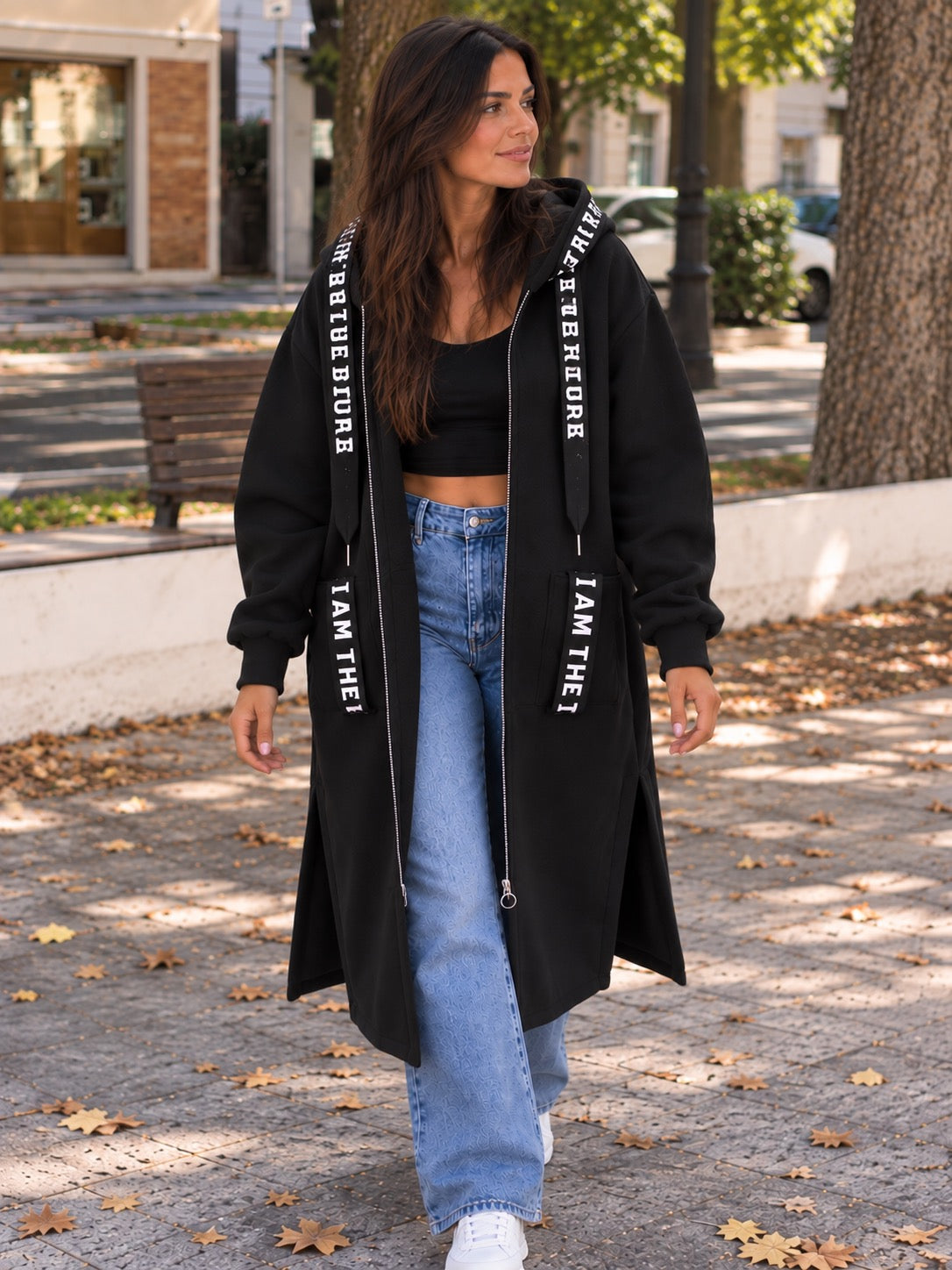 Celia - Abrigo tipo sudadera con capucha oversize para mujer
