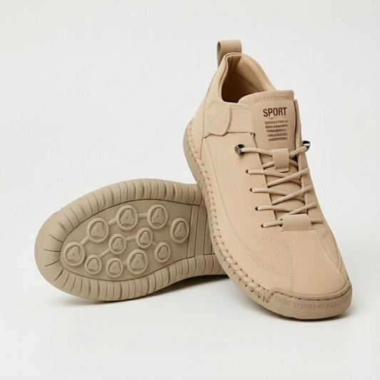 Zapatillas ortopédicas Mia beige, con cordones y suela con agarre